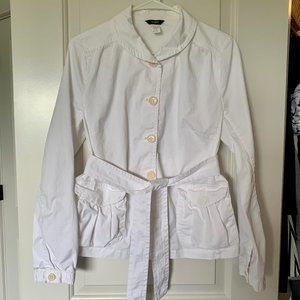 J.Crew White Belted Lightweight Chore Coat 8